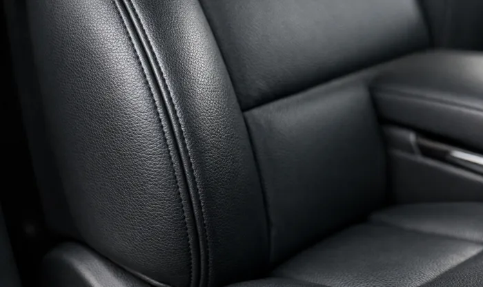 After Driver Seat Bolster Seam and Surface Repair on Black Leather Side Bolster in Los Angeles