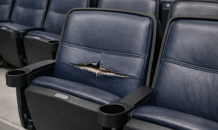 Before Batch Seat Panel Repair Across Stadium Section in Los Angeles