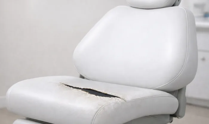 Before Dental Chair Leather Repair at a Private Clinic in Los Angeles
