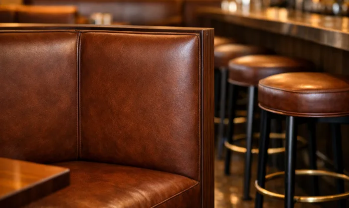 After Bar Stool and Booth Seating Repair at a West Hollywood Restaurant in Los Angeles