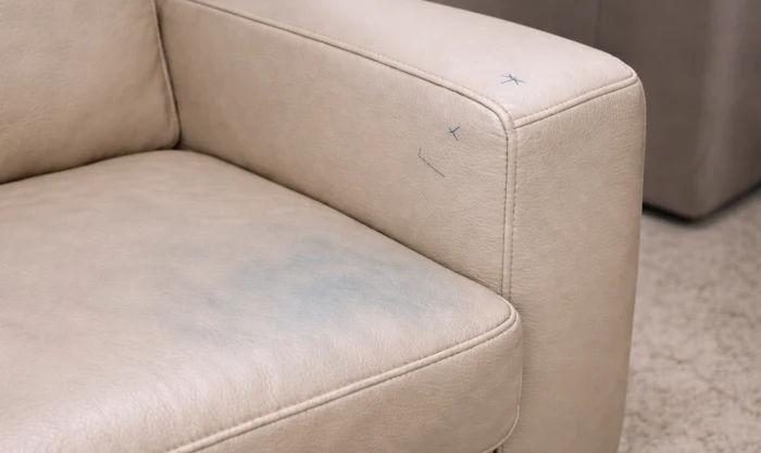 Before Remove Stains on Leather Furniture in Los Angeles