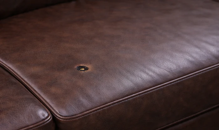 Before Repairing Burn Marks on Leather Furniture in Los Angeles